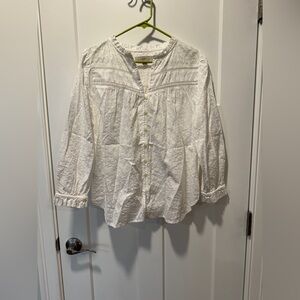 LOFT Cream Textured Blouse